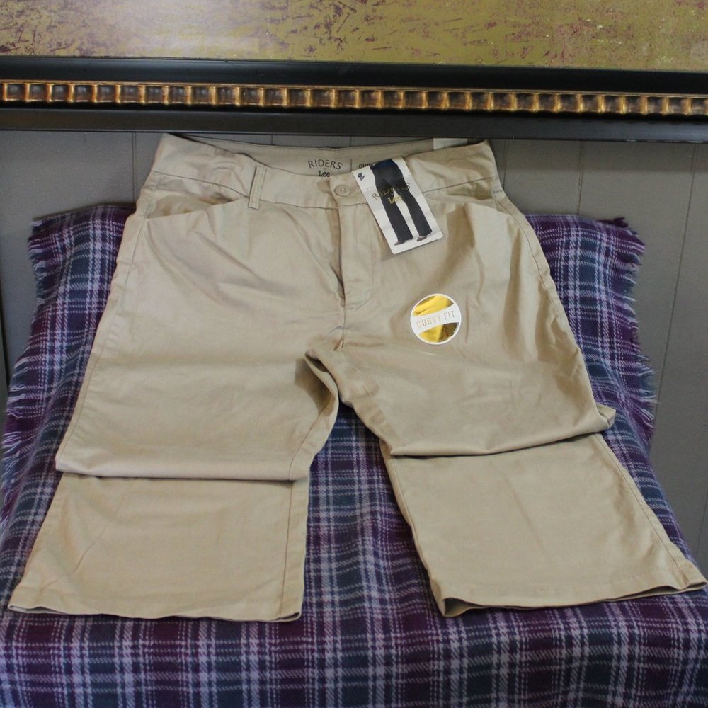 Riders by Lee Khaki Curvy Midrise Trouser Pant